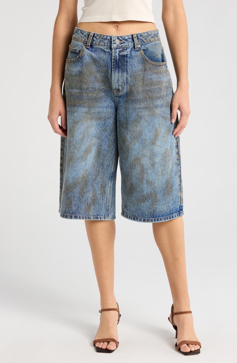 AFRM Derby Long Denim Shorts, Main, color,