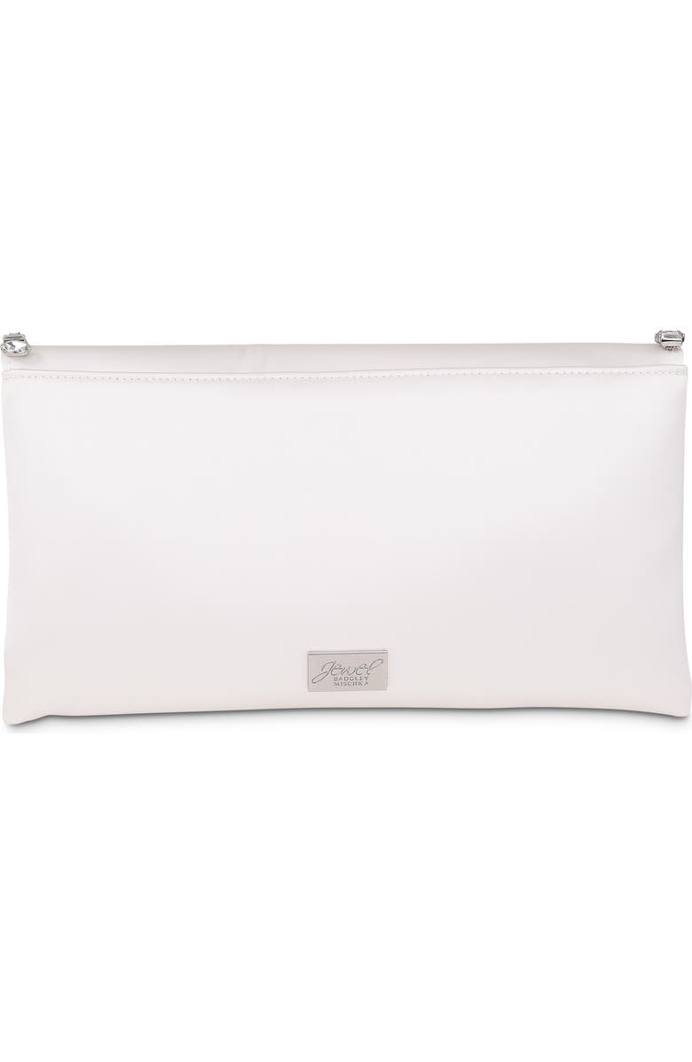 Jewel Badgley Mischka Mika Mix Crystal Neckline Envelope, Alternate, color, White