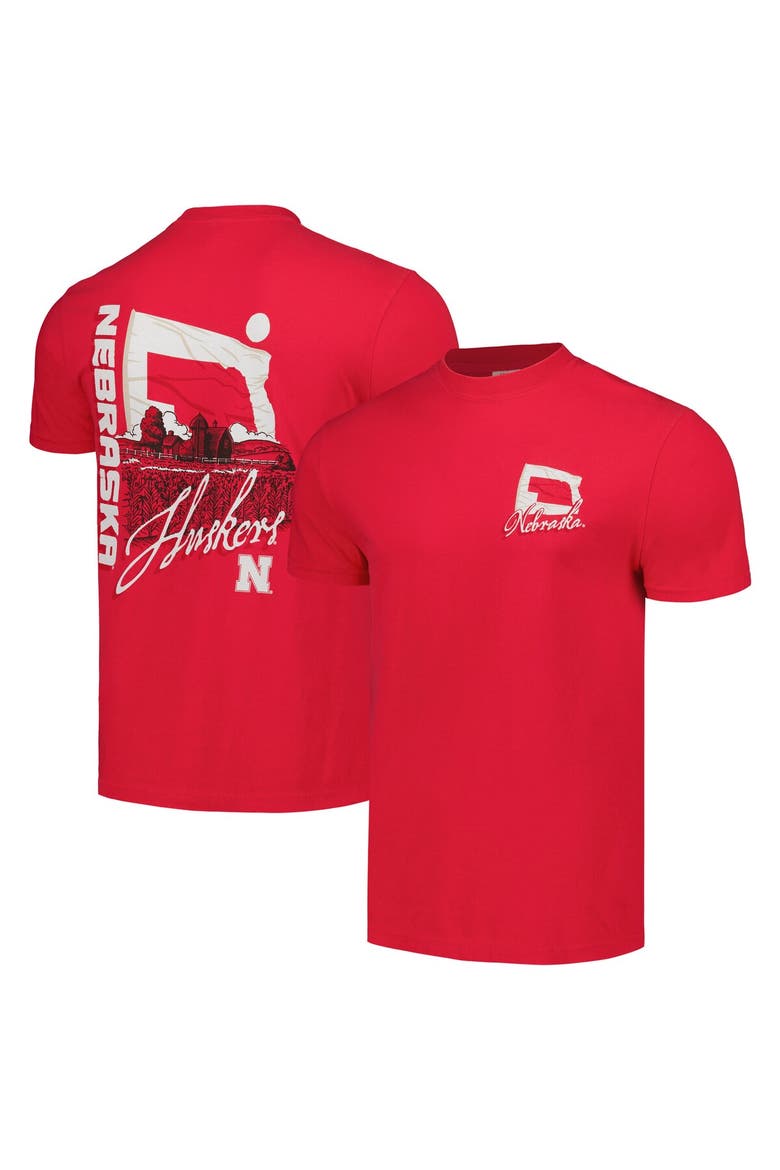 Unisex Scarlet Nebraska Huskers Hyper Local Farming Flag Skyline T-Shirt, Main, color, Scarlet