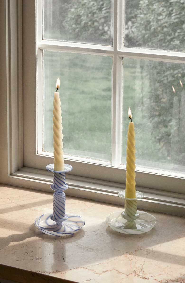 HAY Flare Stripe Glass Candleholder, Alternate, color, 