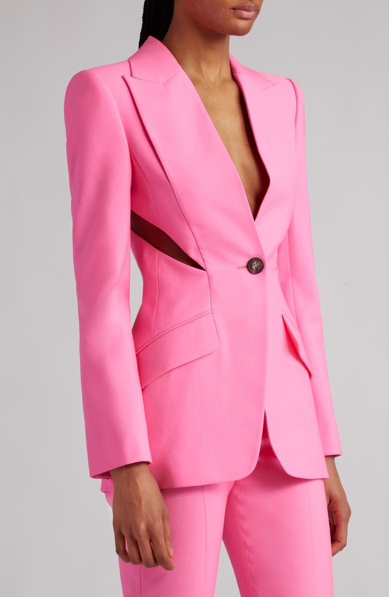 McQueen Cutout Wool Blazer, Alternate, color, 