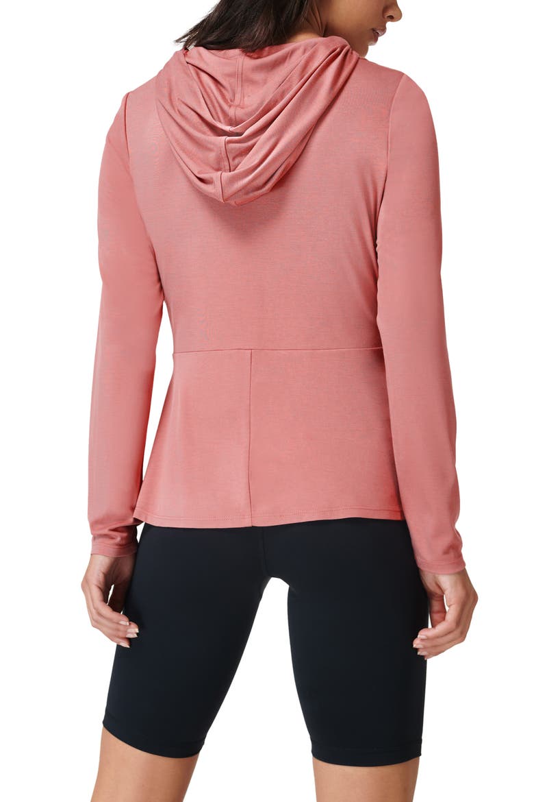 Tori Twist Front Hooded Pullover, Alternate, color, CINDER PINK
