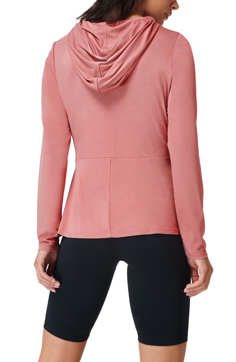 Sweaty Betty Tori Twist Front Hooded Pullover, Alternate, color, Cinder Pink