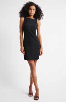 Open Edit Bateau Neck Sleeveless Minidress