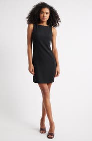 Open Edit Bateau Neck Sleeveless Minidress