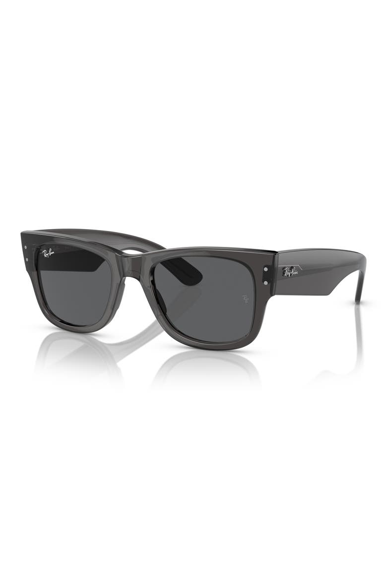 Mega Wayfarer 51mm Square Sunglasses, Alternate, color, TRANSPARENT BLACK / GREY