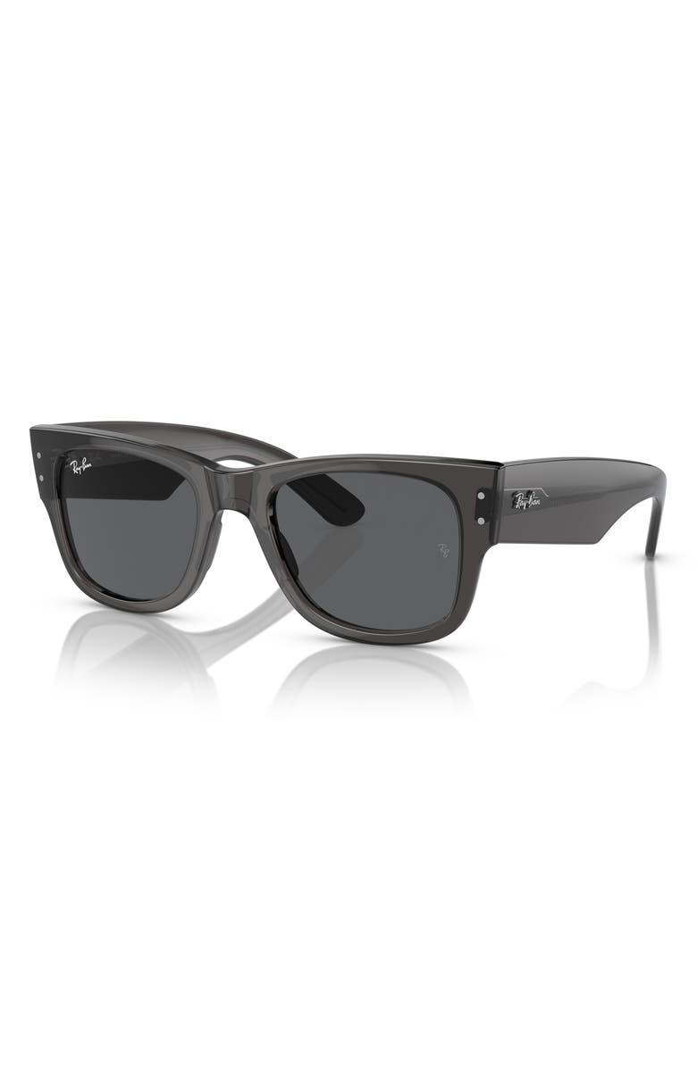 Ray-Ban Mega Wayfarer 51mm Square Sunglasses, Alternate, color, Transparent Black / Grey