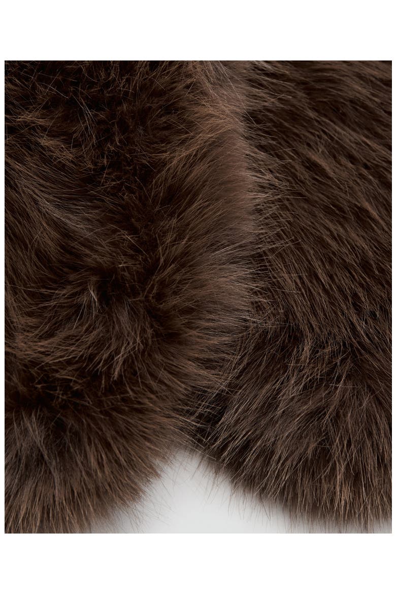 Faux Fur Shawl Scarf, Alternate, color, CHOCOLATE