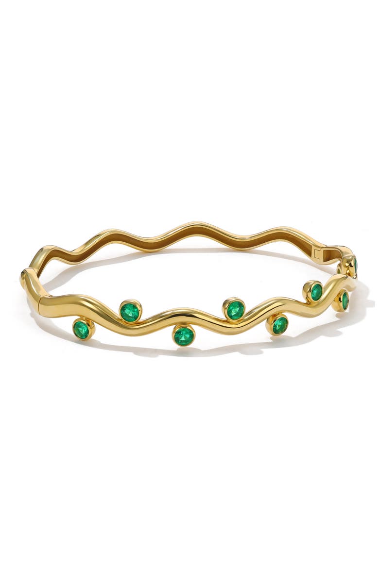 Riva Crest Bangle, Main, color, EMERALD
