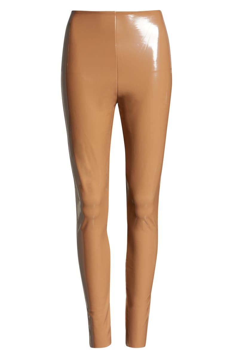 Commando Control Top Faux Patent Leather Leggings, Main, color, Cocoa