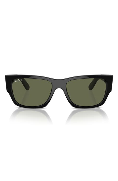 Carlos 56mm Polarized Rectangular Sunglasses