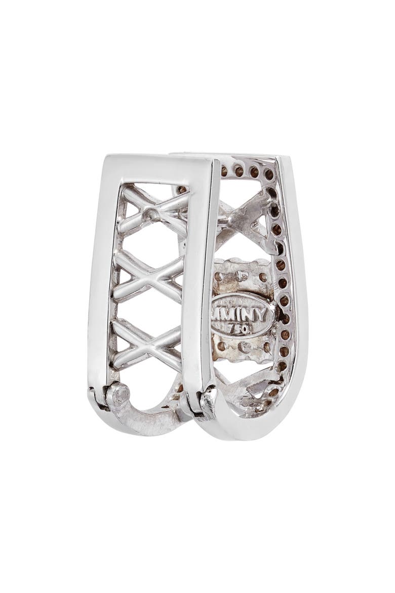 Clarity Lattice Diamond Hoop Earrings, Alternate, color, 18KWG
