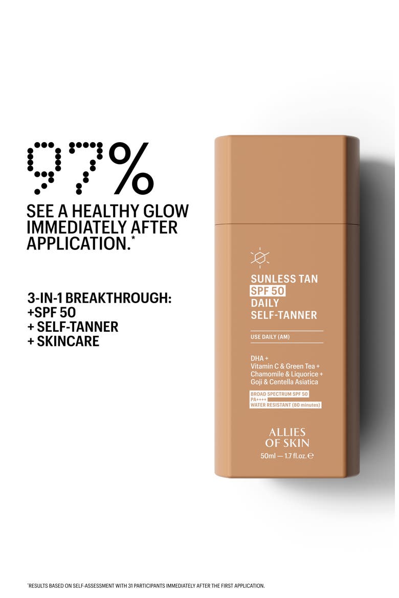 Sunless Tan SPF 50 Daily Self-Tanner, Alternate, color, NO COLOR