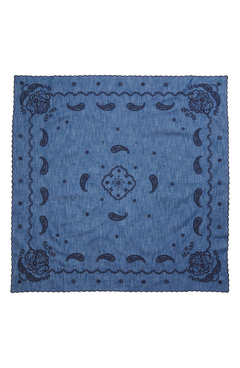 Zimmermann Paisley Embroidered Denim Pareo, Alternate, color, Railway Blue