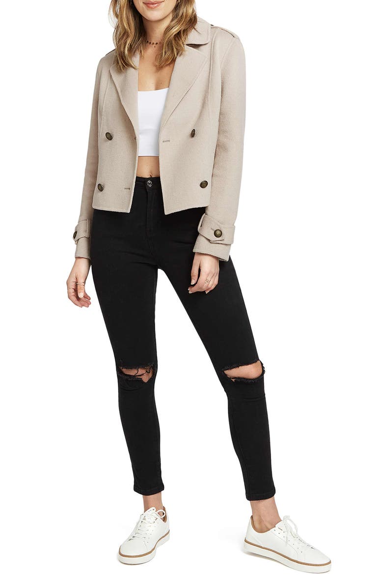 Belle & Bloom BELLE AND BLOOM Better Off Military Wool Peacoat, Alternate, color,