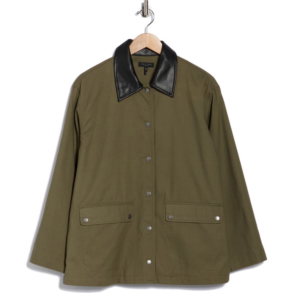 Rag & Bone Khaki Cassidy Cotton Jacket In Green