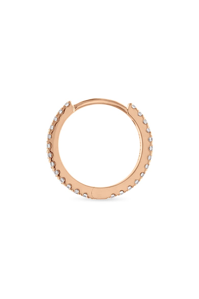 Diamond Eternity Single Clicker Hoop Earring, Alternate, color, 18K ROSE GOLD/ DIAMOND