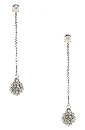 Olivia Welles Helene Faux Pearl Cluster Drop Earrings