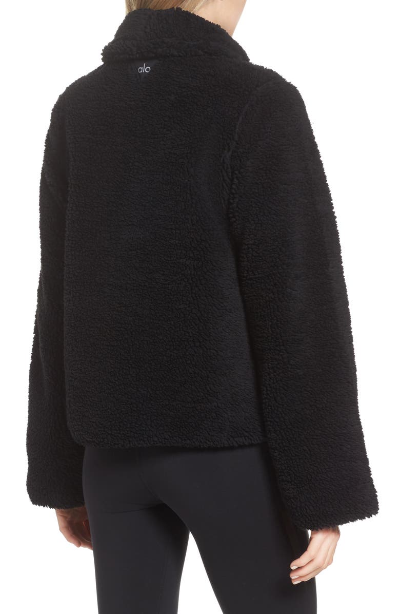 Alo Cozy Up Faux Fur Crop Jacket, Alternate, color, 