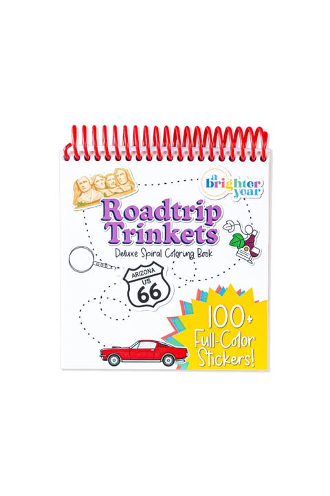 Roadtrip Trinkets Spiral Bound Adult Coloring + Sticker Book