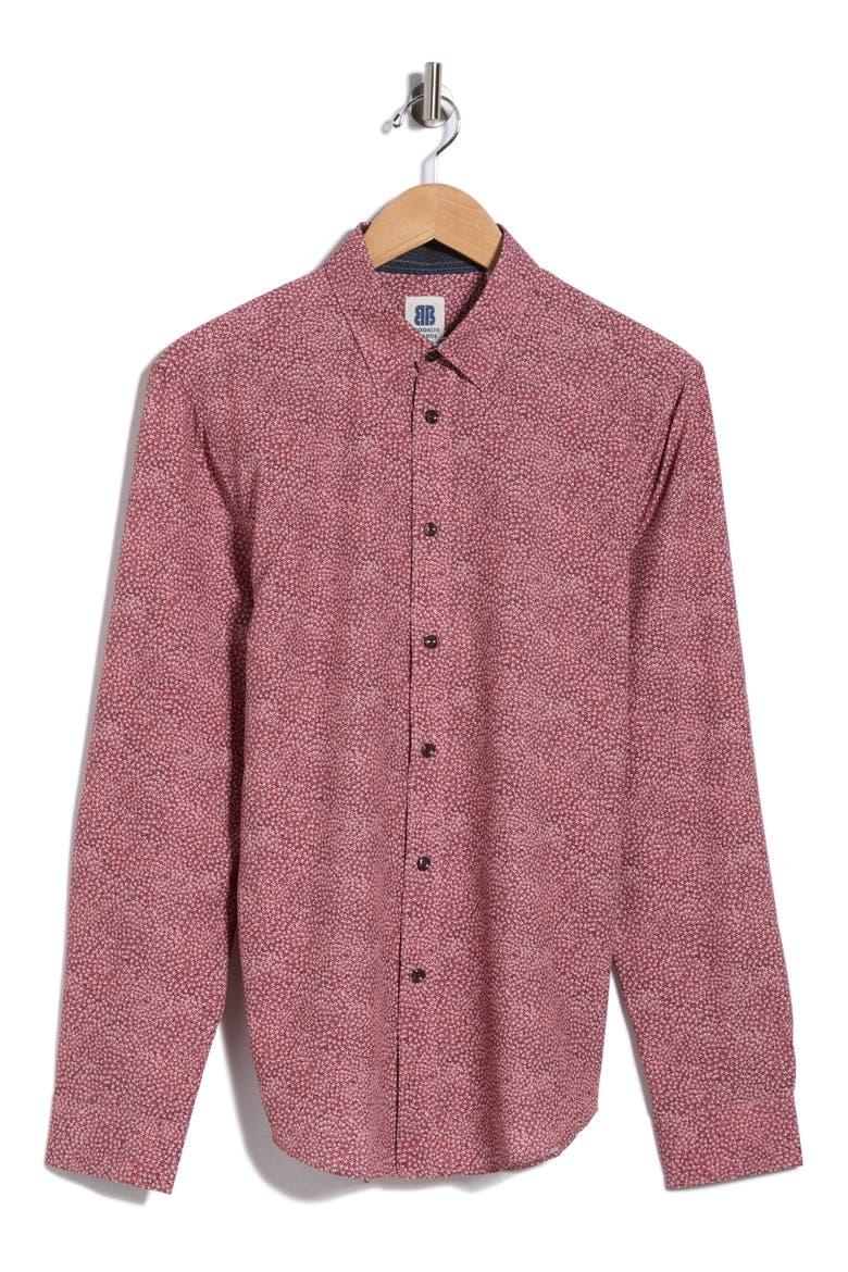 Elijah Button-Up Shirt, Alternate, color, BURGUNDY