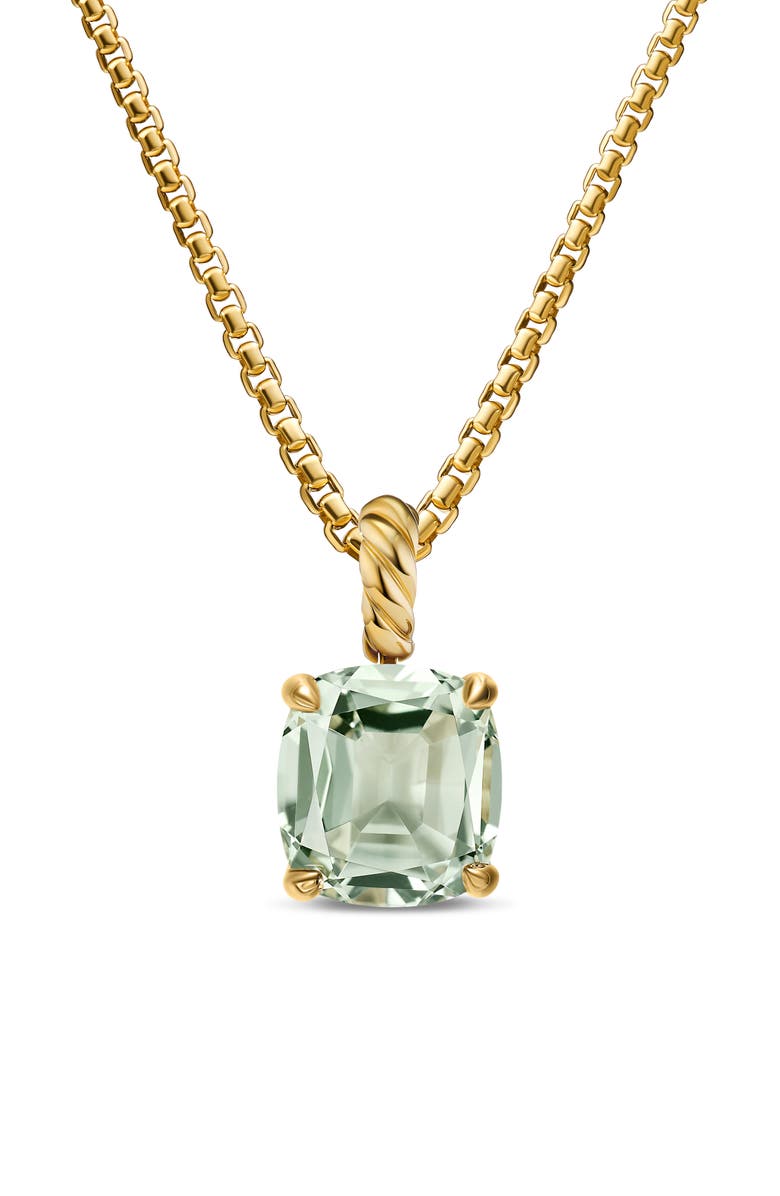 David Yurman Marbella Pendant in 18K Yellow Gold, Main, color, New Prasiolite