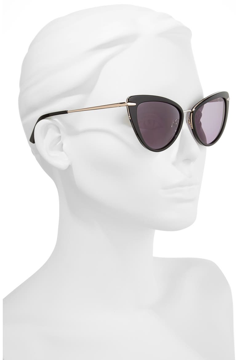 53mm Cat Eye Sunglasses, Alternate, color, BLACK