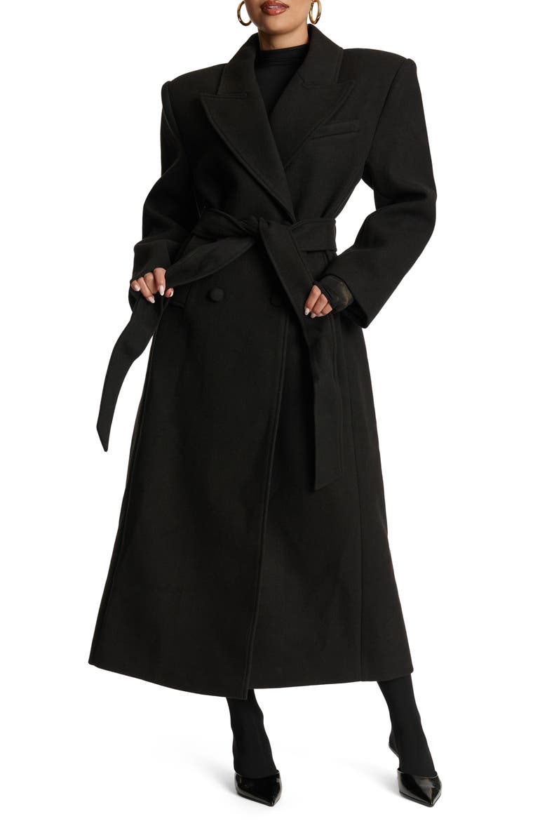 Power Oversized Coat, Alternate, color, BLACK