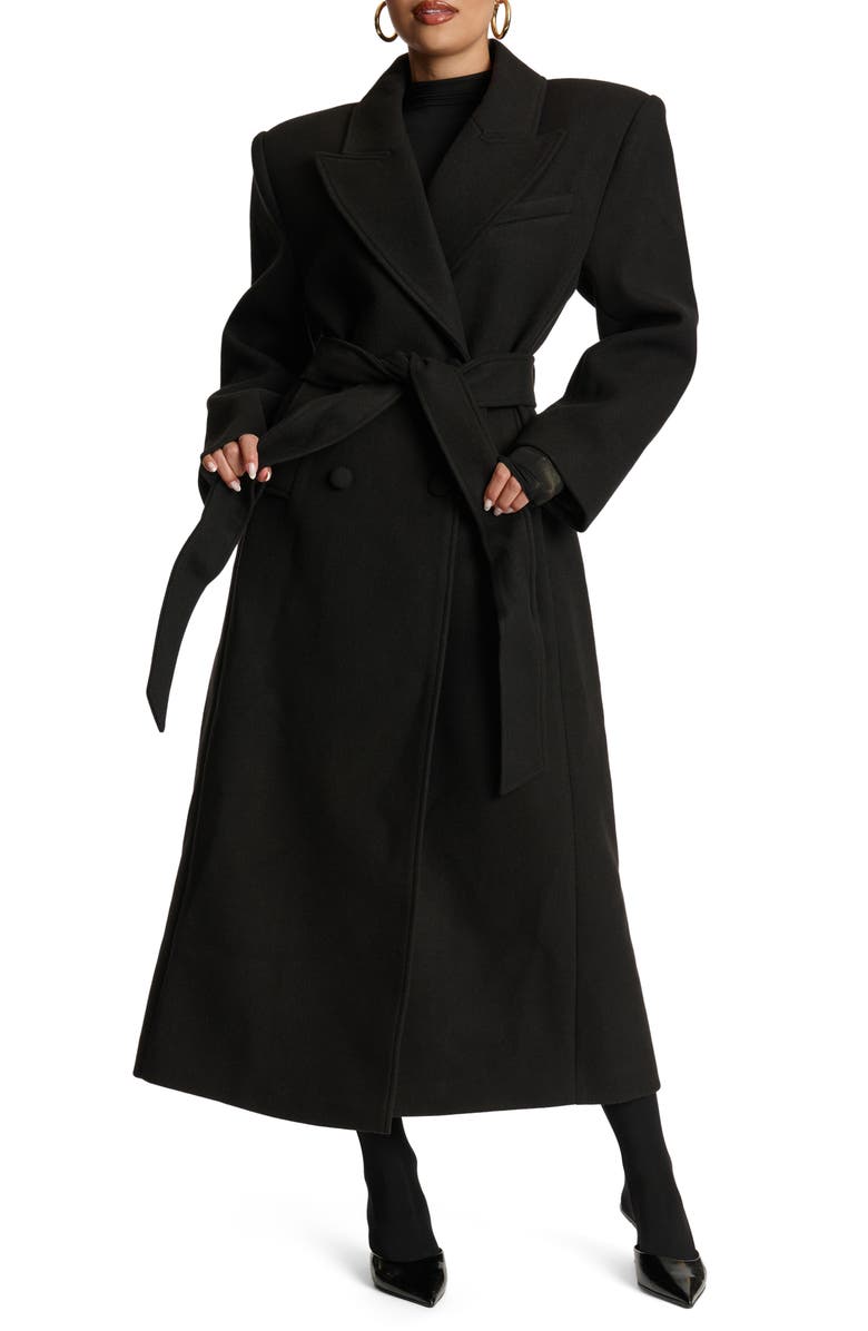 Naked Wardrobe Power Oversized Coat, Alternate, color, Black
