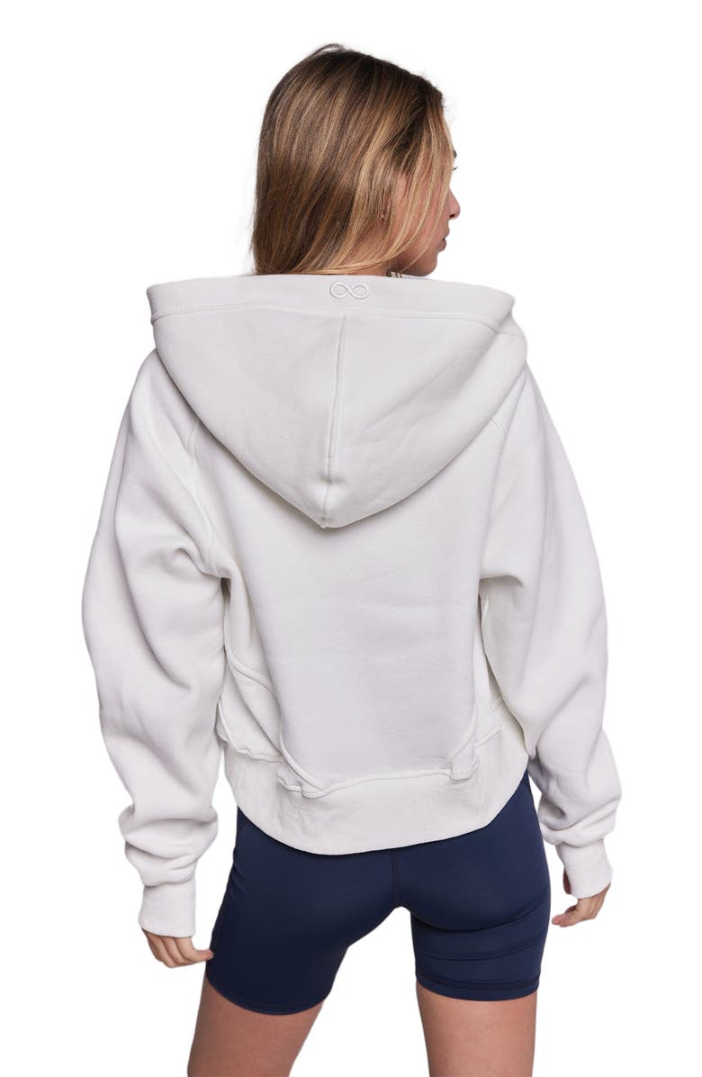 Rebody Active Effortless Fleece Half Zip Hoodie, Alternate, color, Brilliant White