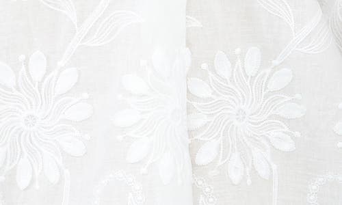 Rain And Rose Embroidered Cotton Shirt In White