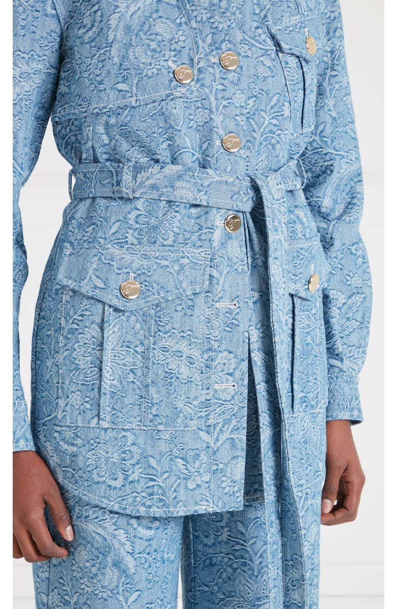 Temperley London Francis Denim Shirt Jacket, Alternate, color, Washed Blue