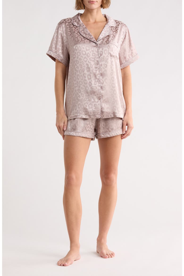 Dixie Satin Short Pajamas, Main, color, TAN LEOPARD