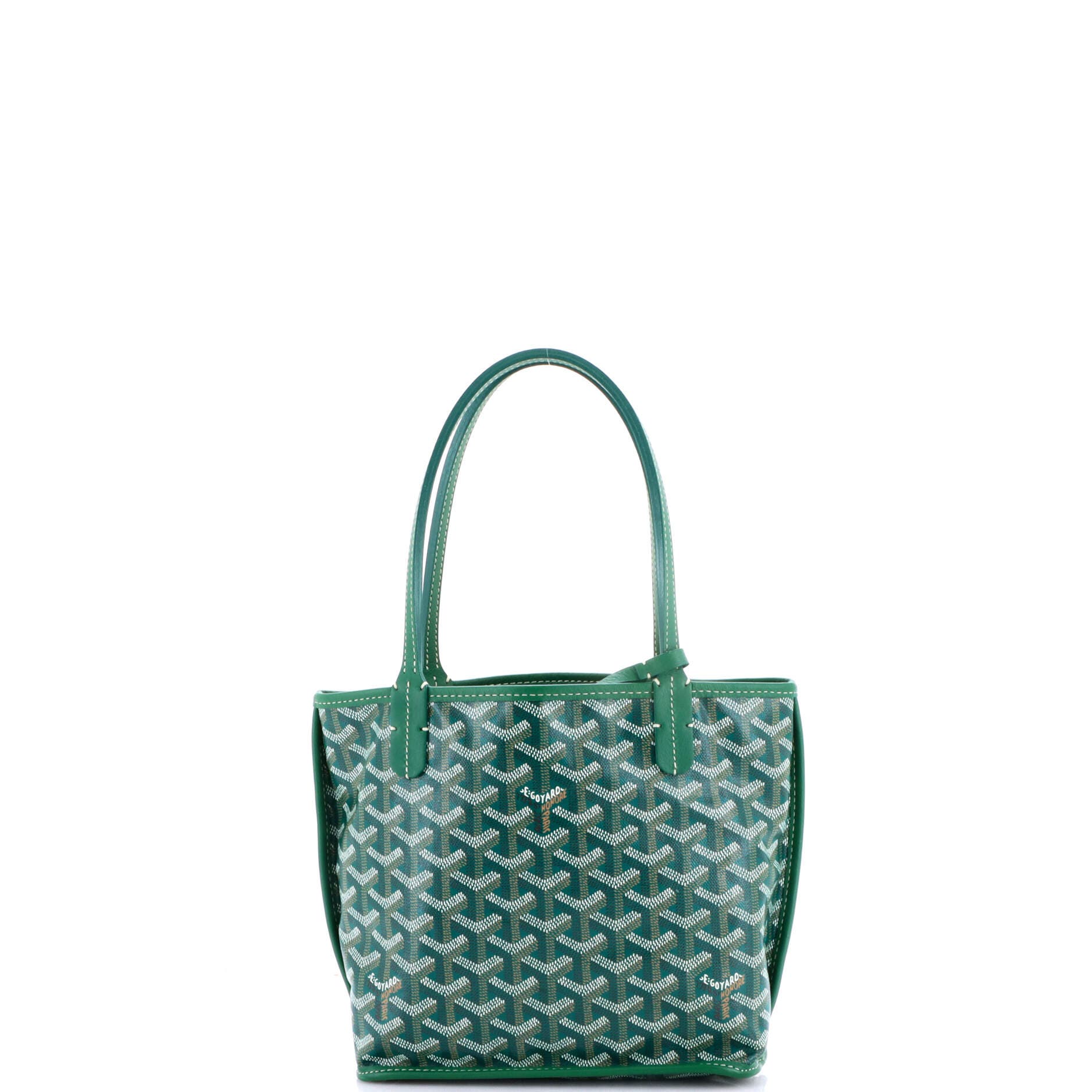 Pre-Owned Goyard Anjou Reversible Tote Coated Canvas Mini, Alternate, color, Green