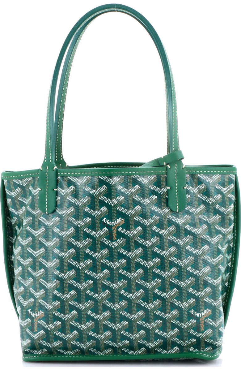 Pre-Owned Goyard Anjou Reversible Tote Coated Canvas Mini, Alternate, color, Green