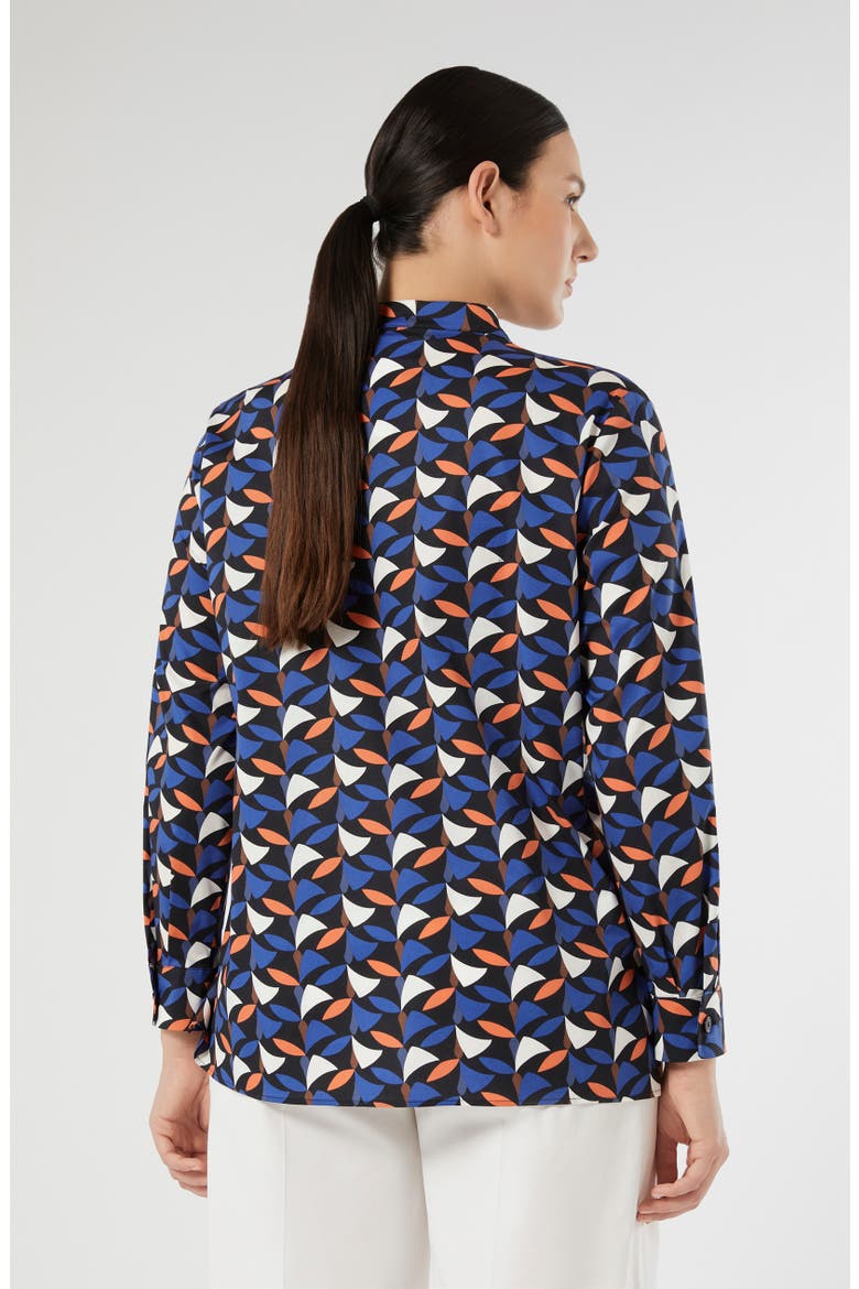 Materia Abstract Print Stretch Cotton Button-Up Shirt, Alternate, color, NAVY