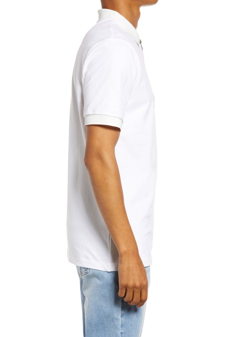 Tonal Cotton Zip Polo, Alternate, color, WHITE