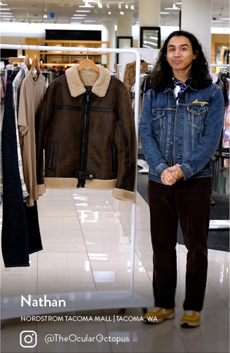 Leather Jacket with Genuine Shearling Trim, sales video thumbnail