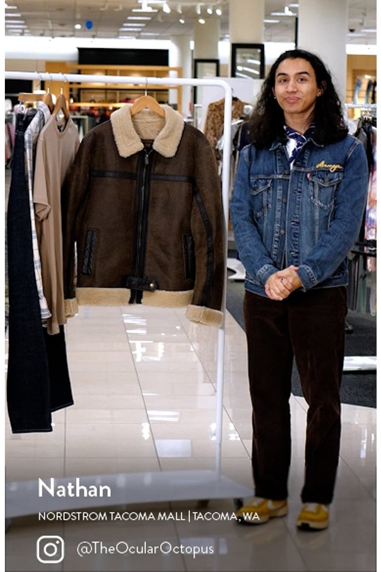 Leather Jacket with Genuine Shearling Trim video