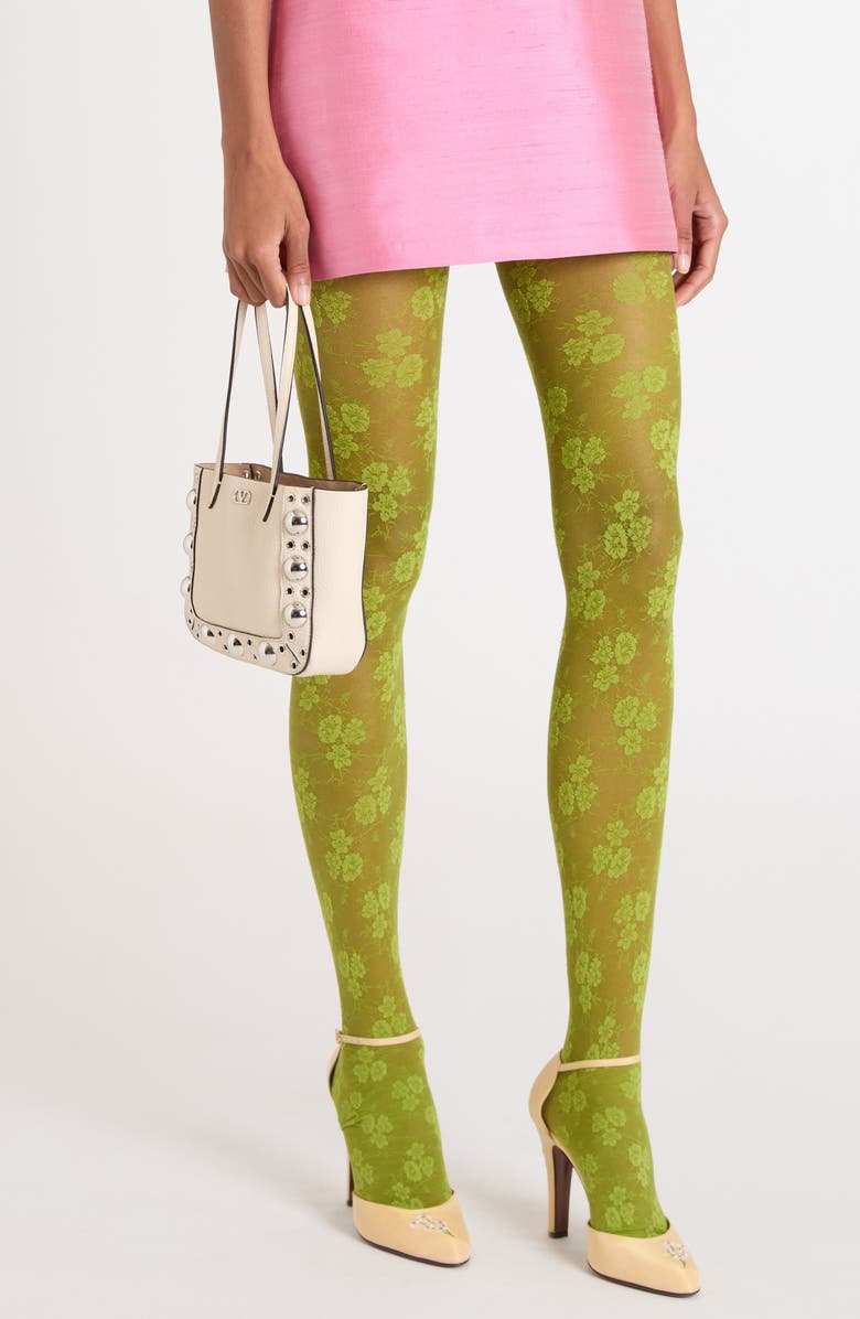 Valentino Garavani Mini Nellcôte Grommet Leather Tote, Alternate, color, Light Ivory