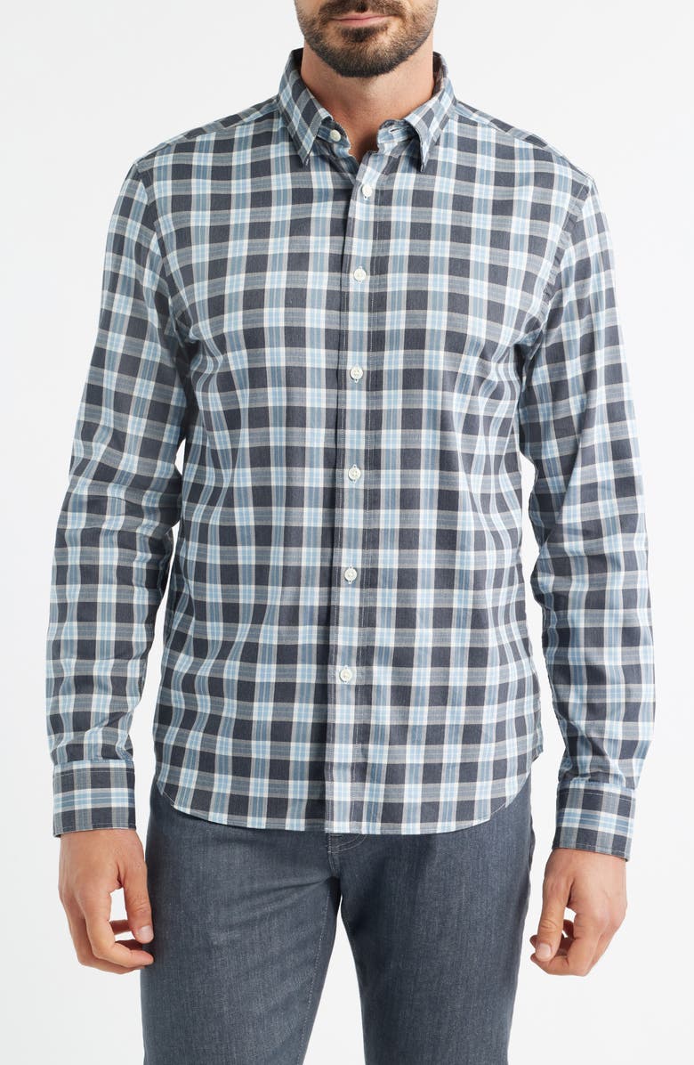 Faherty The Movement Button-Up Shirt, Main, color, Dark Creek Plaid