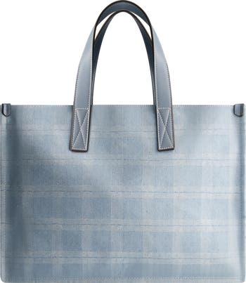 Stripe Denim City Tote