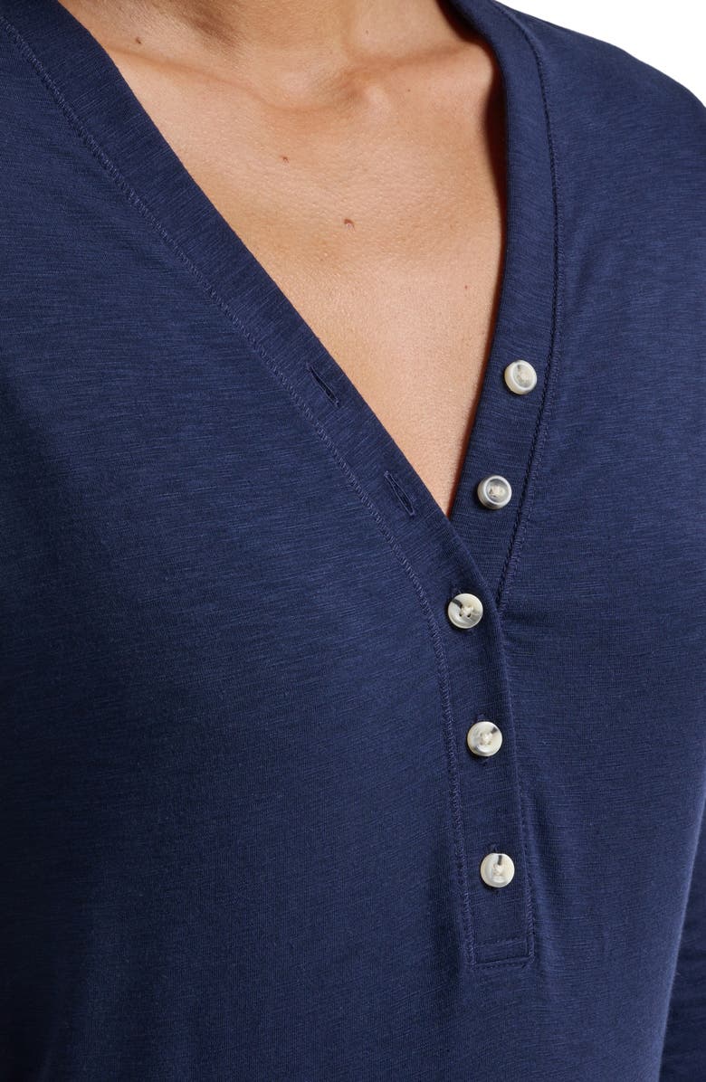 TravisMathew Cloud Stretch Modal & Cotton Henley, Alternate, color, Navy