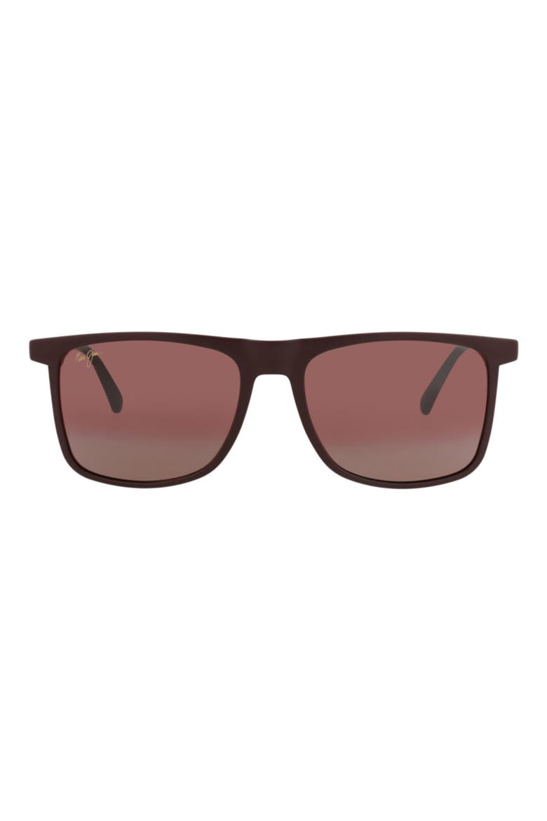 56mm Square Sunglasses, Main, color, BURGUNDY BURGUNDY ROSE