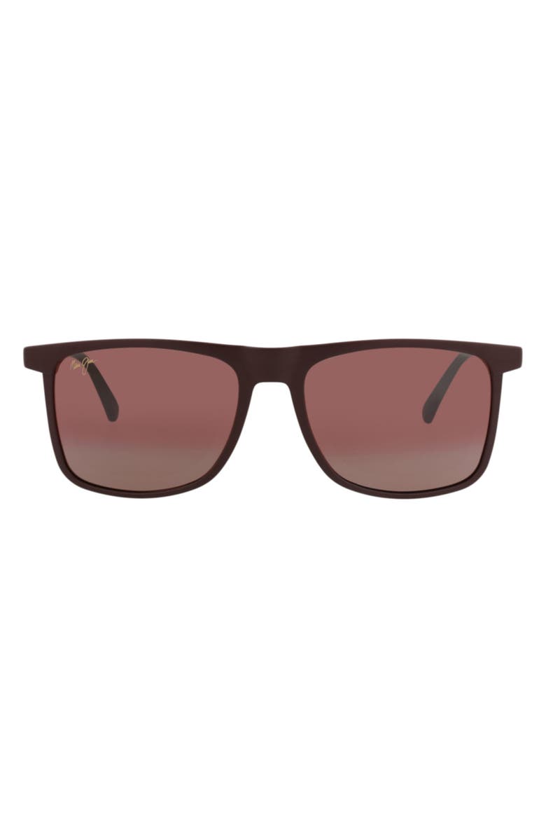 Maui Jim 56mm Square Sunglasses, Main, color, Burgundy Burgundy Rose