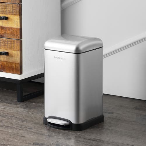 Happimess Betty Retro Mini 3.2-gallon Step-open Trash Can In Silver