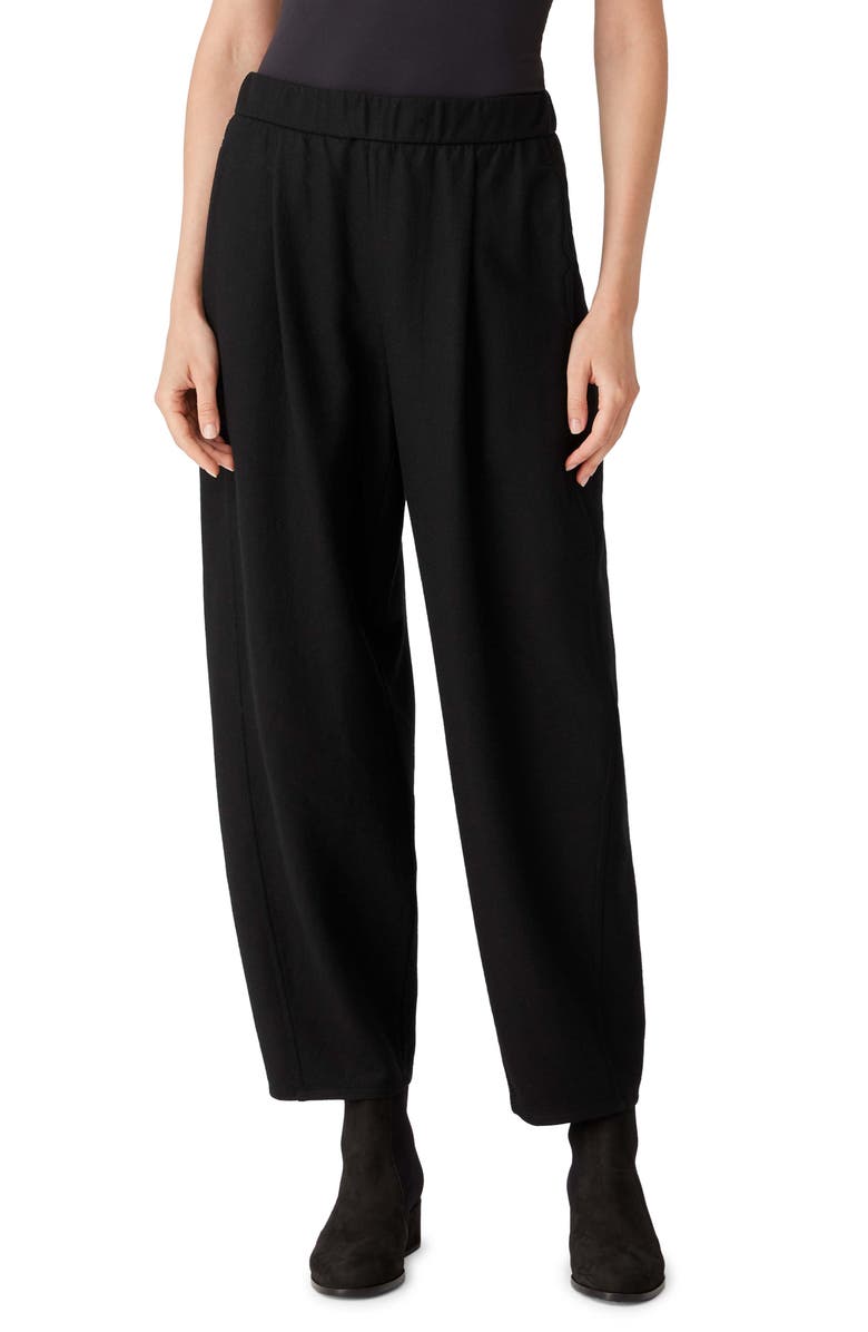 Eileen Fisher Pleated Wool Ankle Lantern Pants, Main, color, 