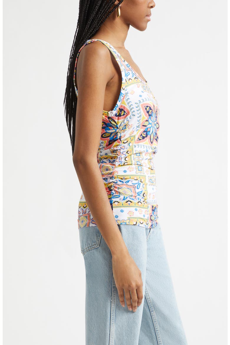 Indie Tile Print Sleeveless Top, Alternate, color, WHITE PIAZZA