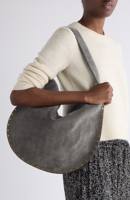 Isabel Marant Oskan Suede Hobo Bag In Gray