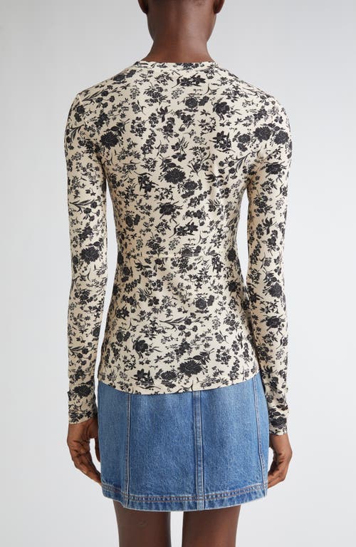 Ulla Johnson Neri Floral Center Ruched Knit Top In Multi